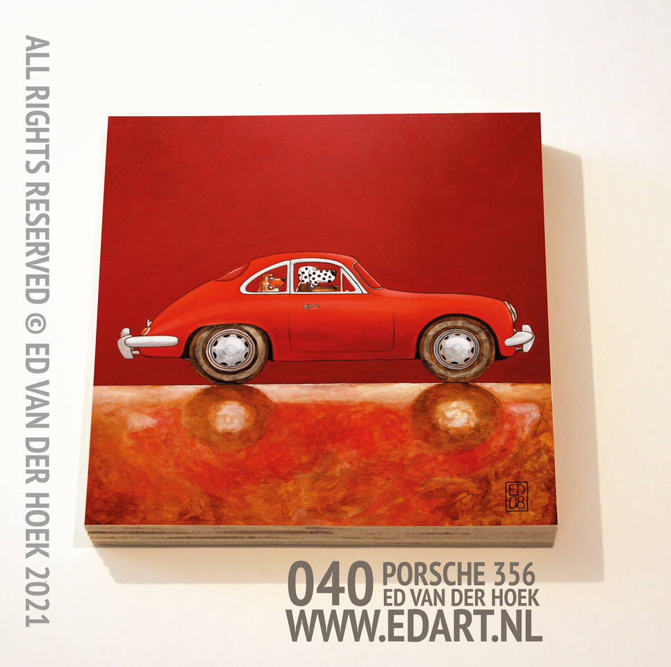 040 Porsche 356 red plankje`
