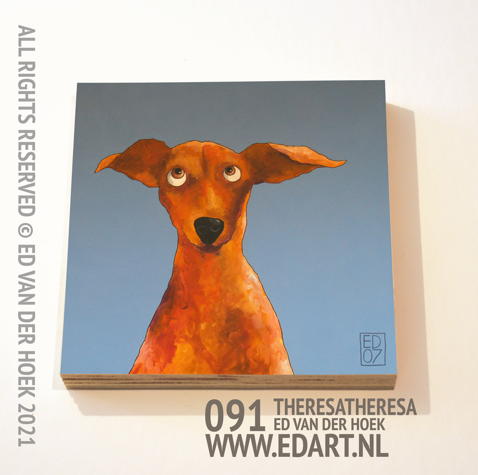 091 Theresa Theresa print op hout`