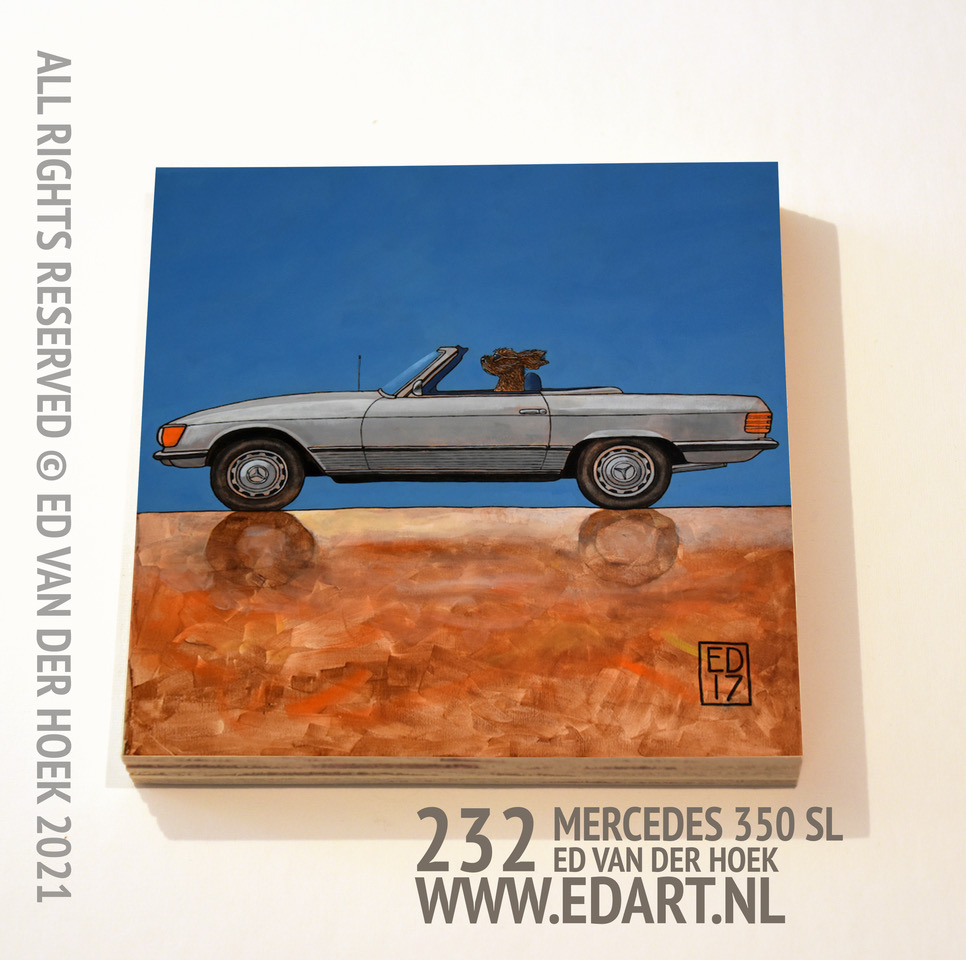 232 Mercedes 350 SL KUNSTPLANKJE`