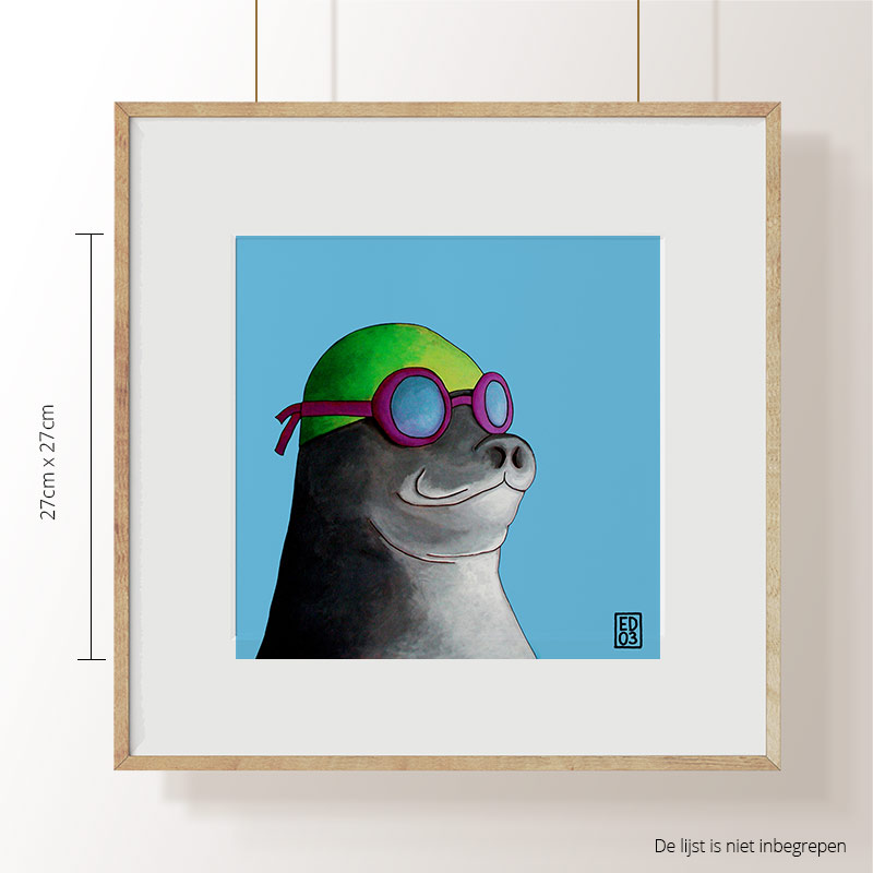 117 Zeehond print 27x27 cm`