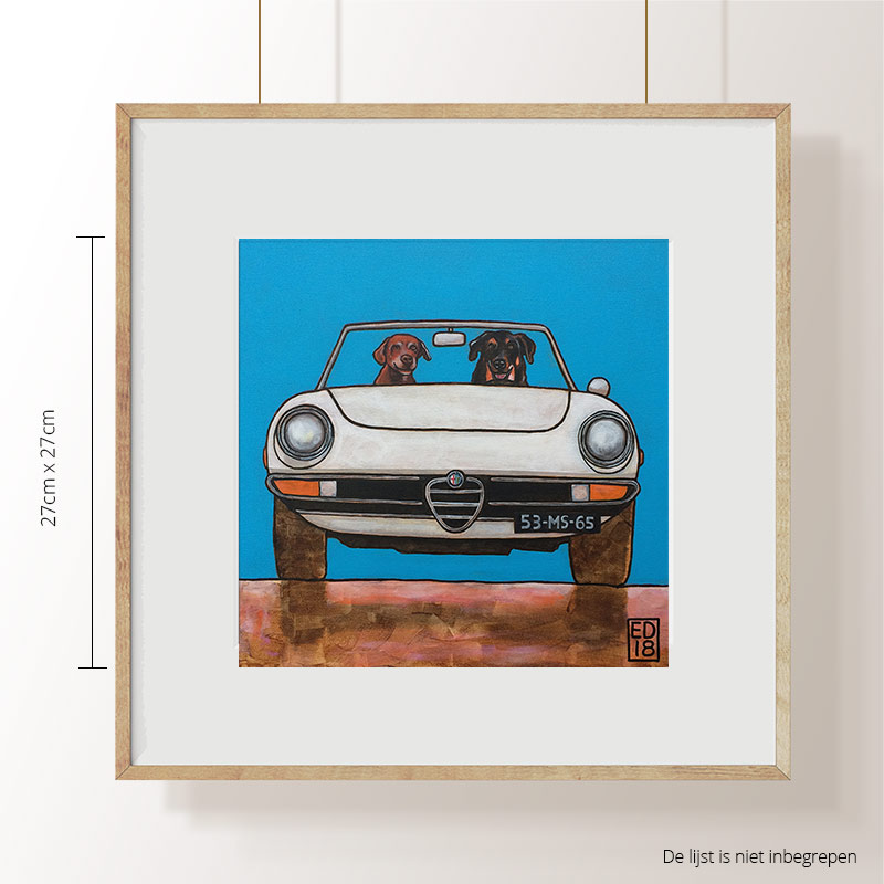 239 Alfa Spider met honden print in oplage`