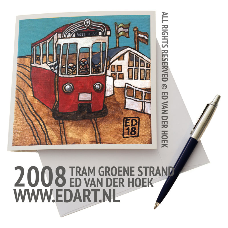 2008 Tram Groene Strand kunstkaart`