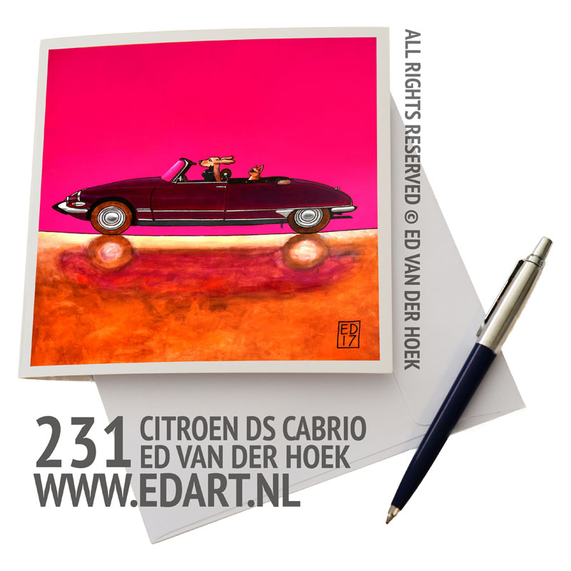 231 Citroen DS Cabrio kunstkaart`