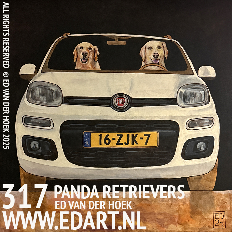 317 Fiat Panda met retrievers VERKOCHT`